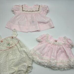 Pink Lace Trim Baby Dress